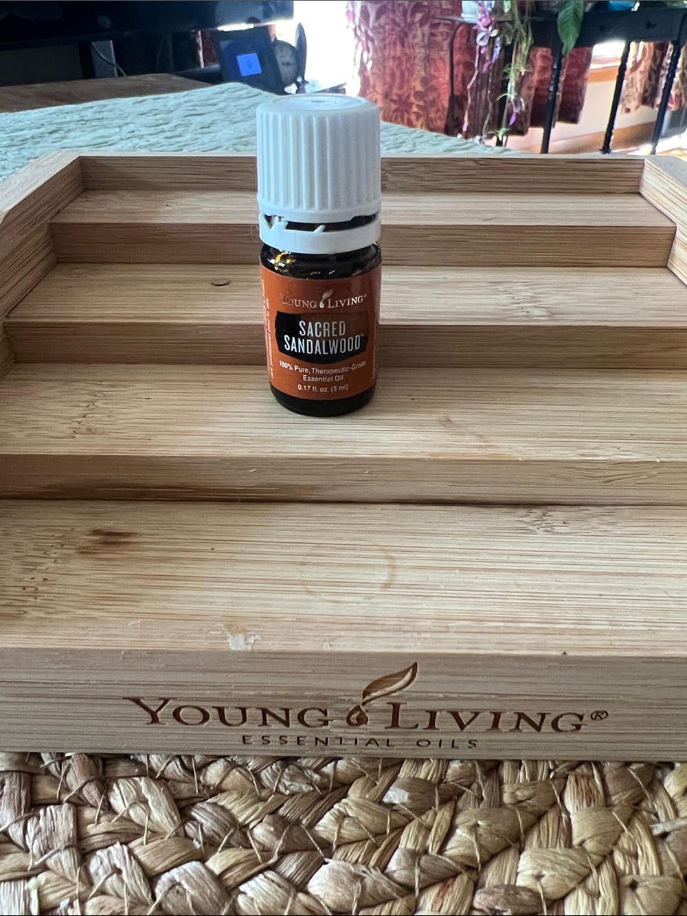 Young Living Sacred Sandalwood Amber Bottle with White Cap